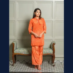 Tangerine Bandhani Bliss Set