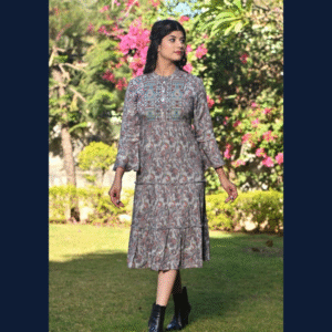 Vintage Meadow Printed Midi Dress