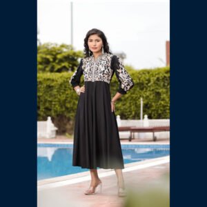 Black Serene Grace One Piece(Ankle length)