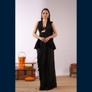 Black Midnight Muse Drape saree