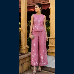 Blush Bloom Embroidered Co-Ord Set