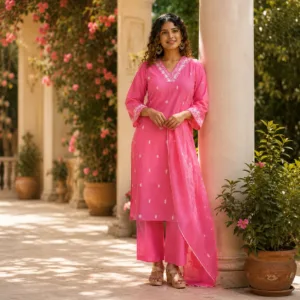 Pink Serenity Embroidered Set