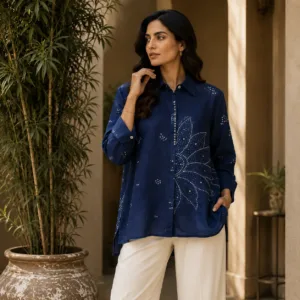 Royal Indigo Floral Shirt
