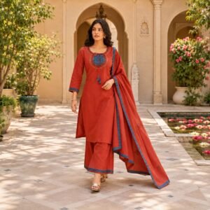 Riwaayat Rust Dupatta Set