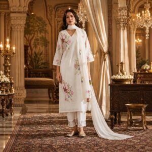 Ivory Gulzar Dupatta Set