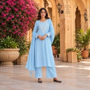 Azure Grace Dupatta Set