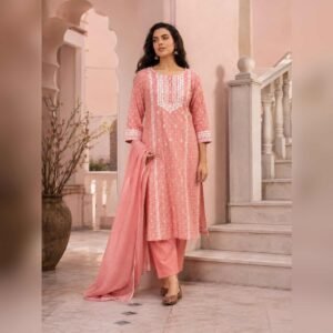 Gulrooh Peach Embroidered Dupatta Set